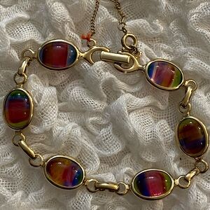 1959 Sarah Coventry rainbow glass bracelet